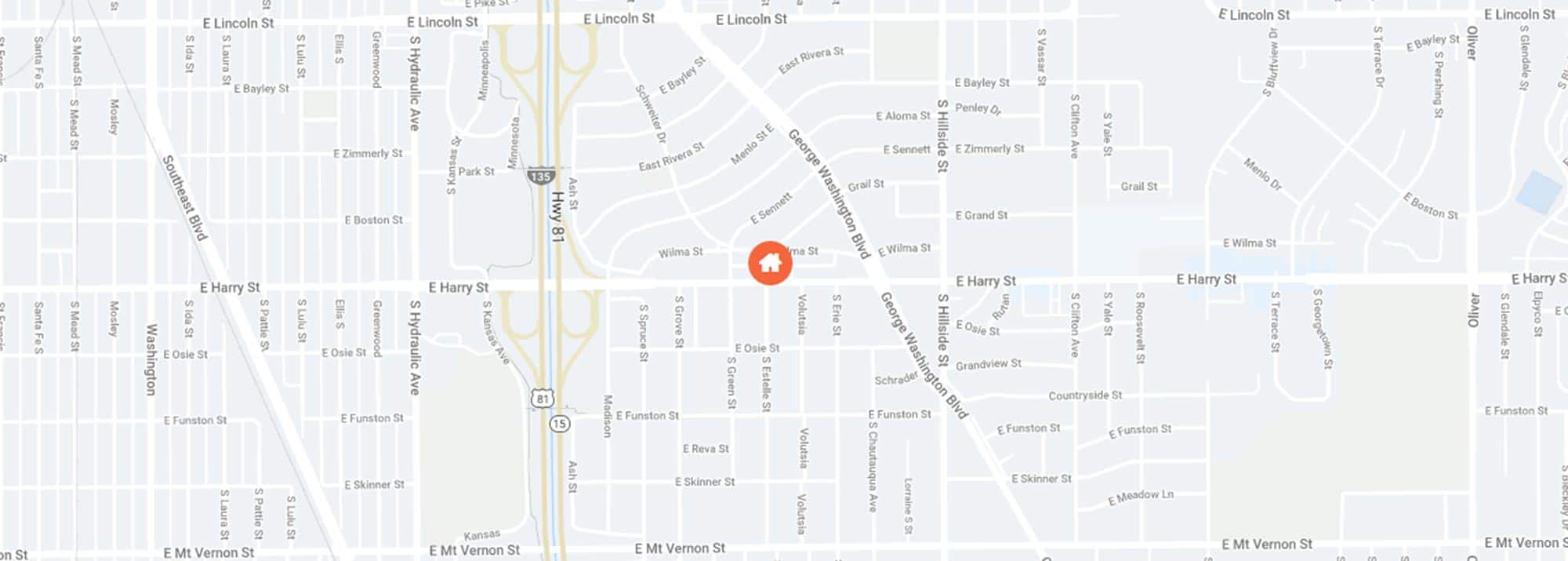 Map of 2 Bedroom Apartments in Wichita, KS